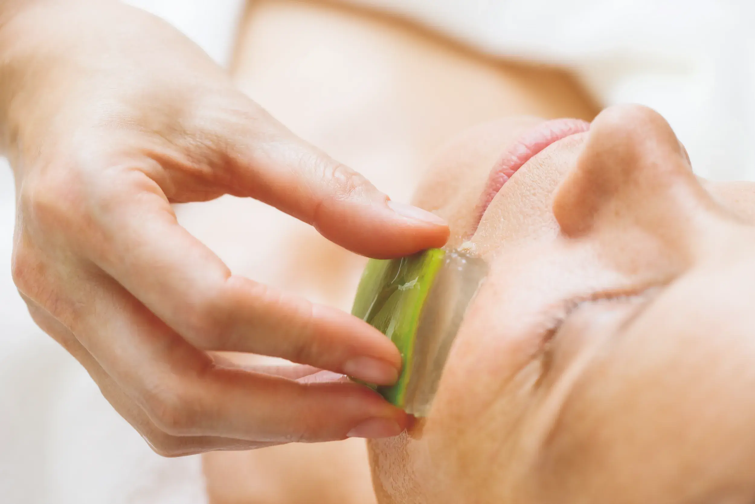 A woman having facial