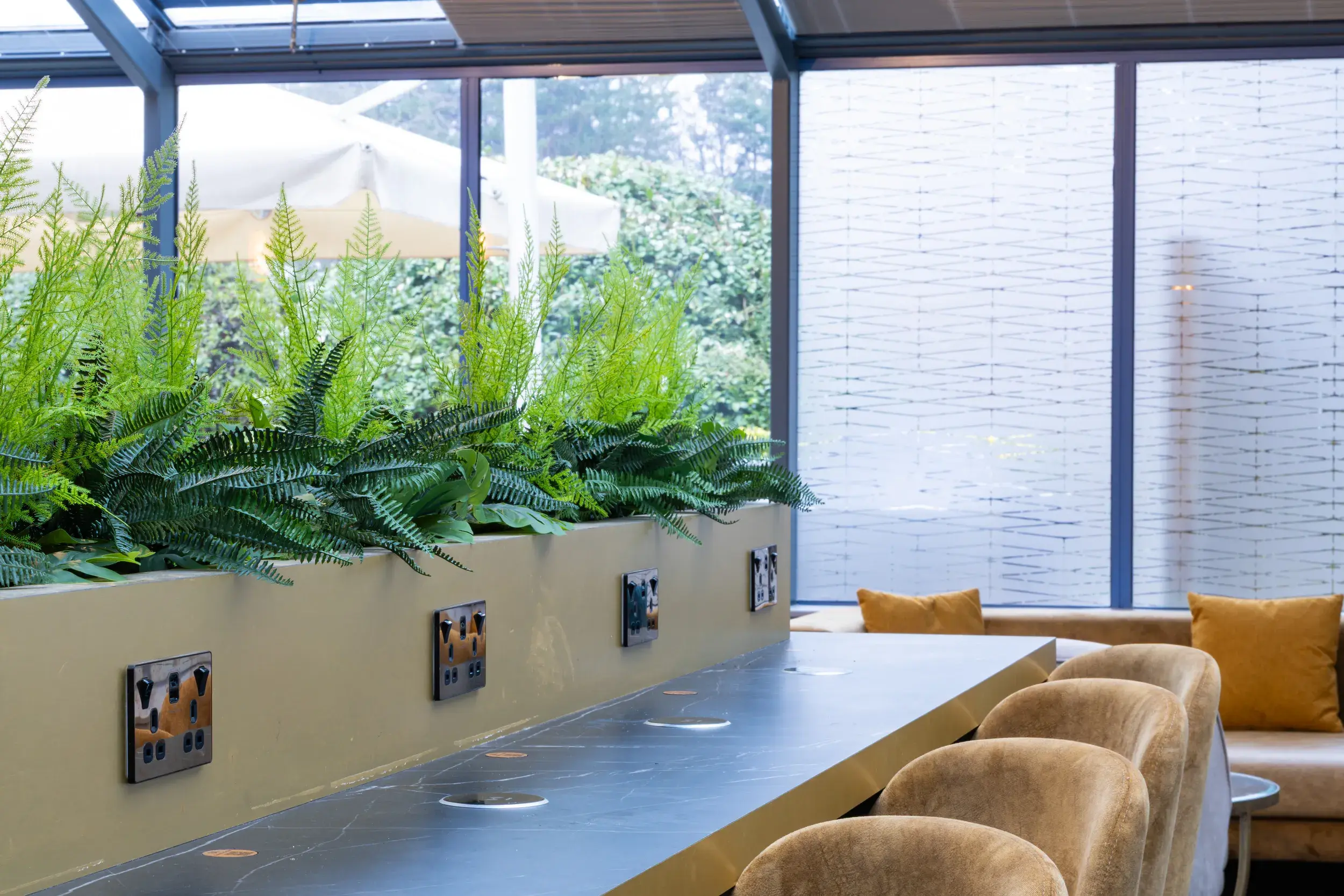 A woman working at a laptop