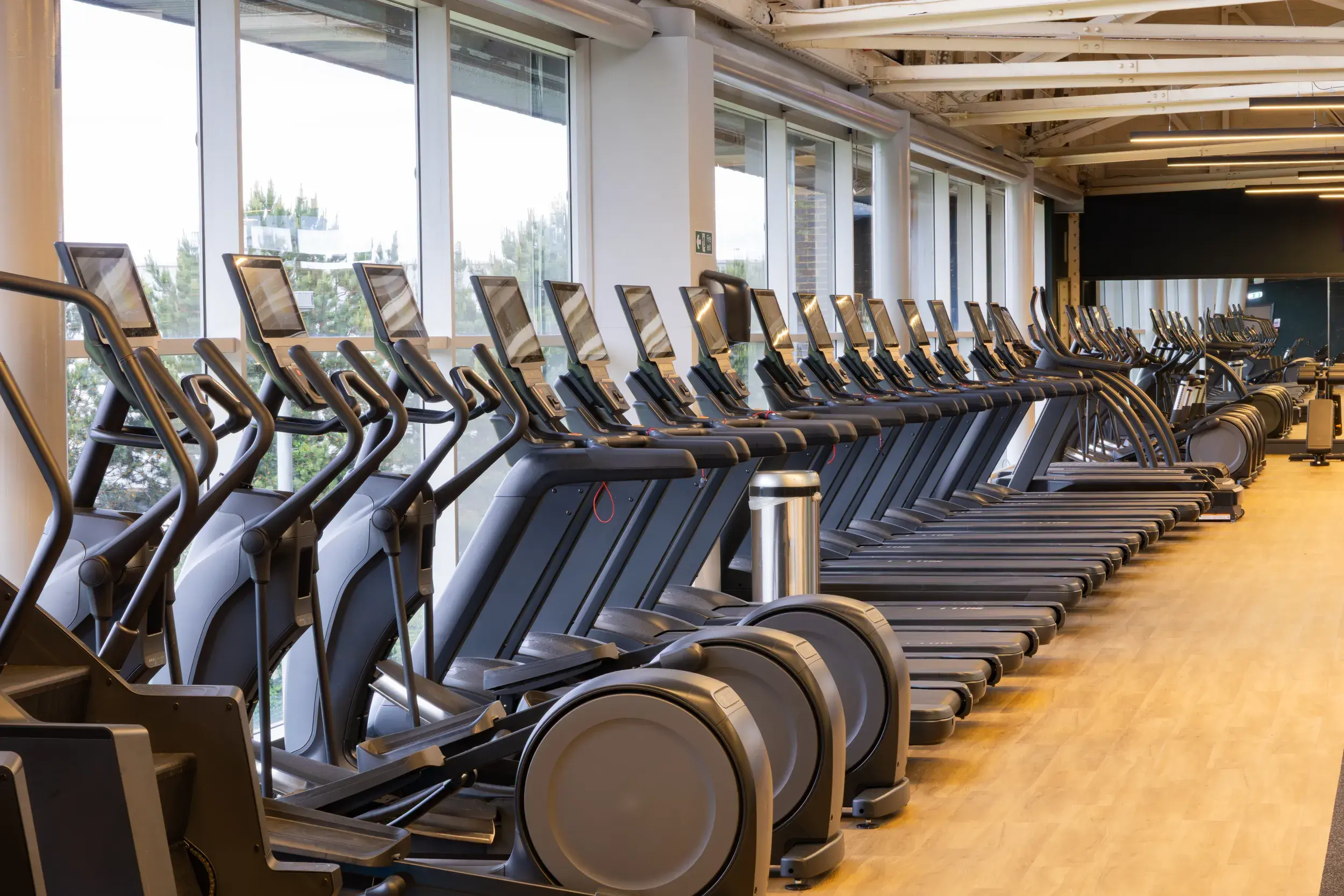 A sled track in the gym