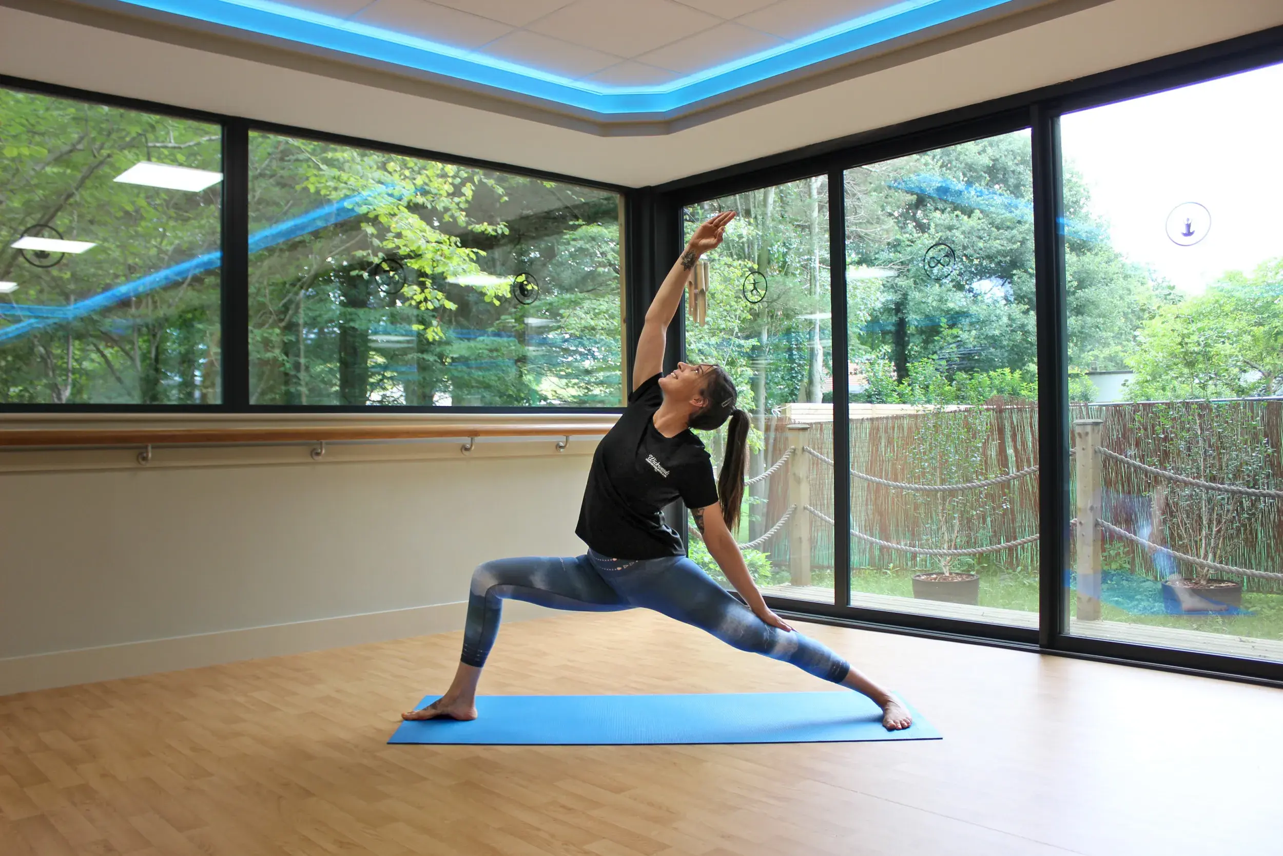 A woman doing yoga