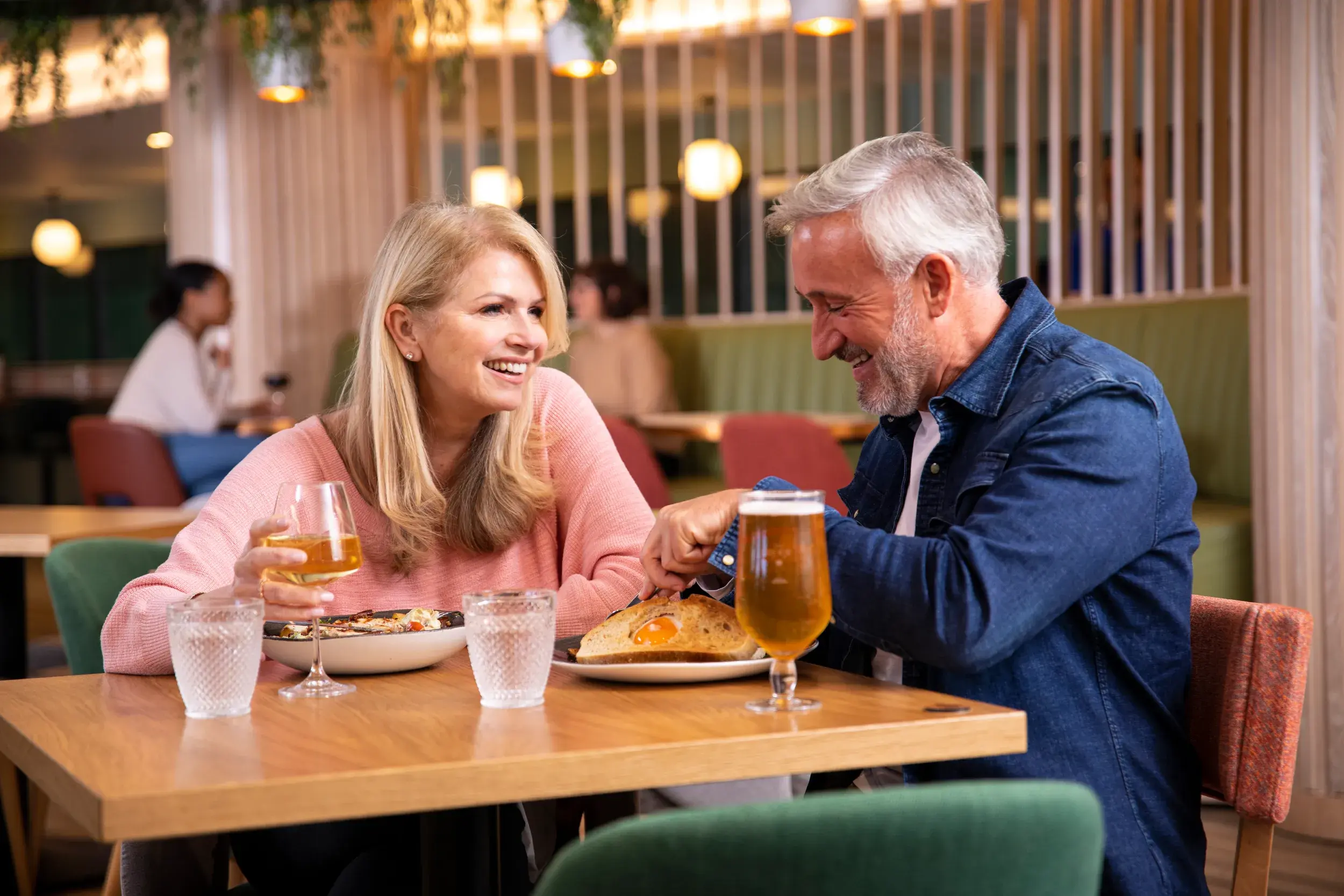 A couple enjoying a meal 