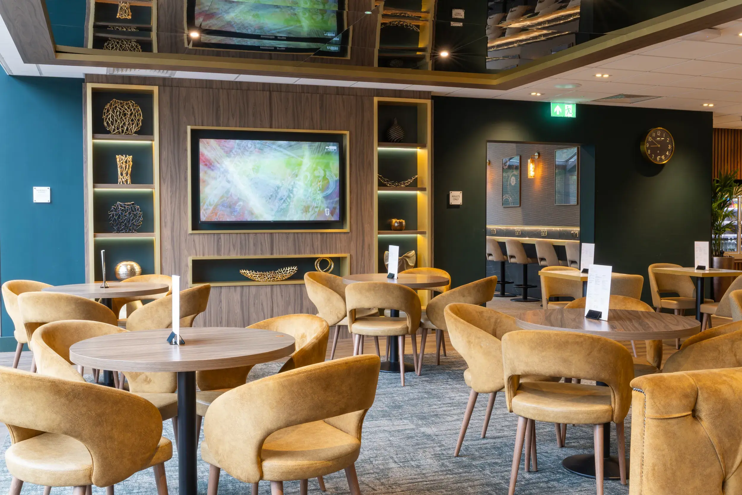 A comfortable seating area in the the Clubroom