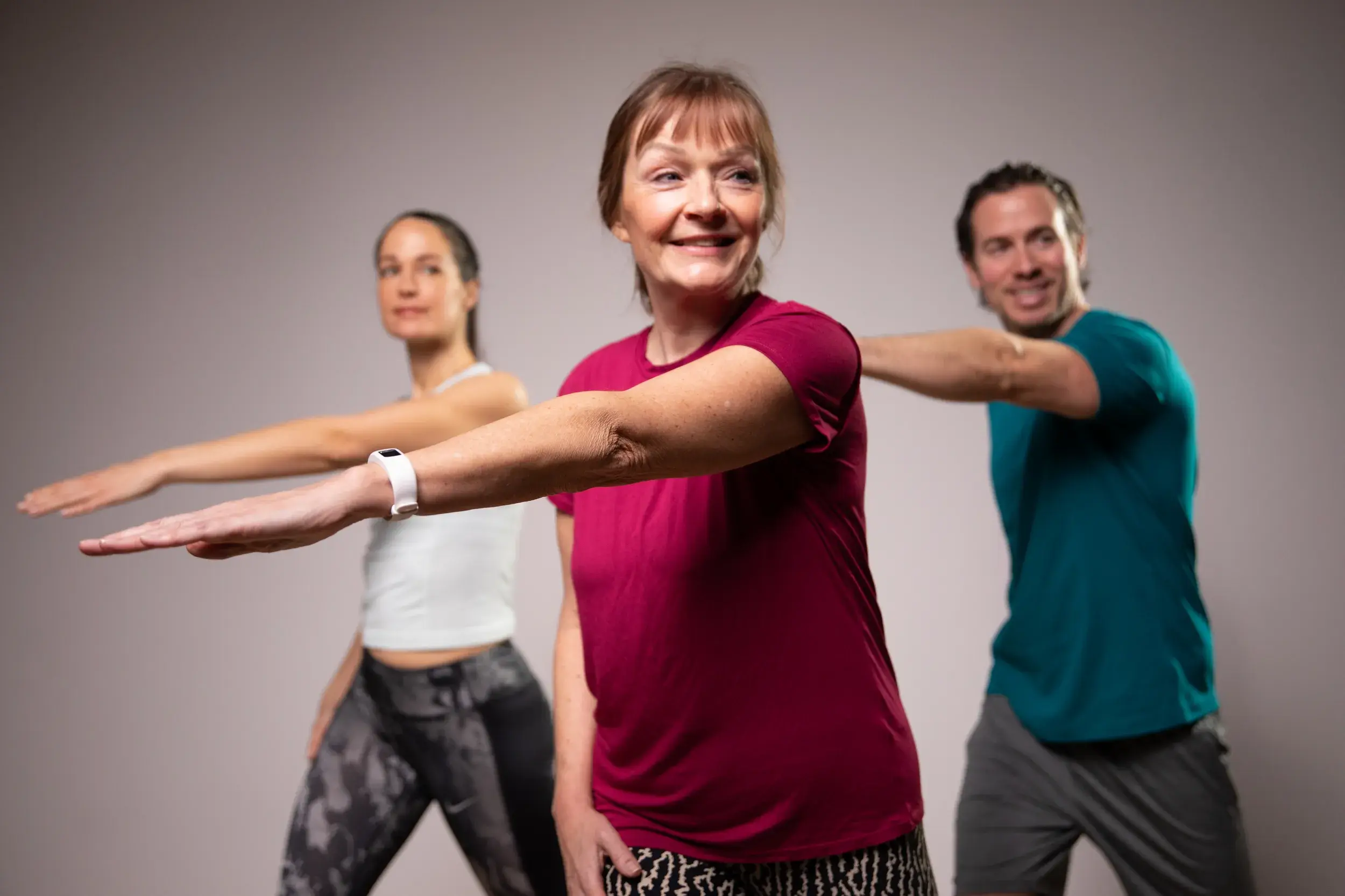 A group working out in an exercise class