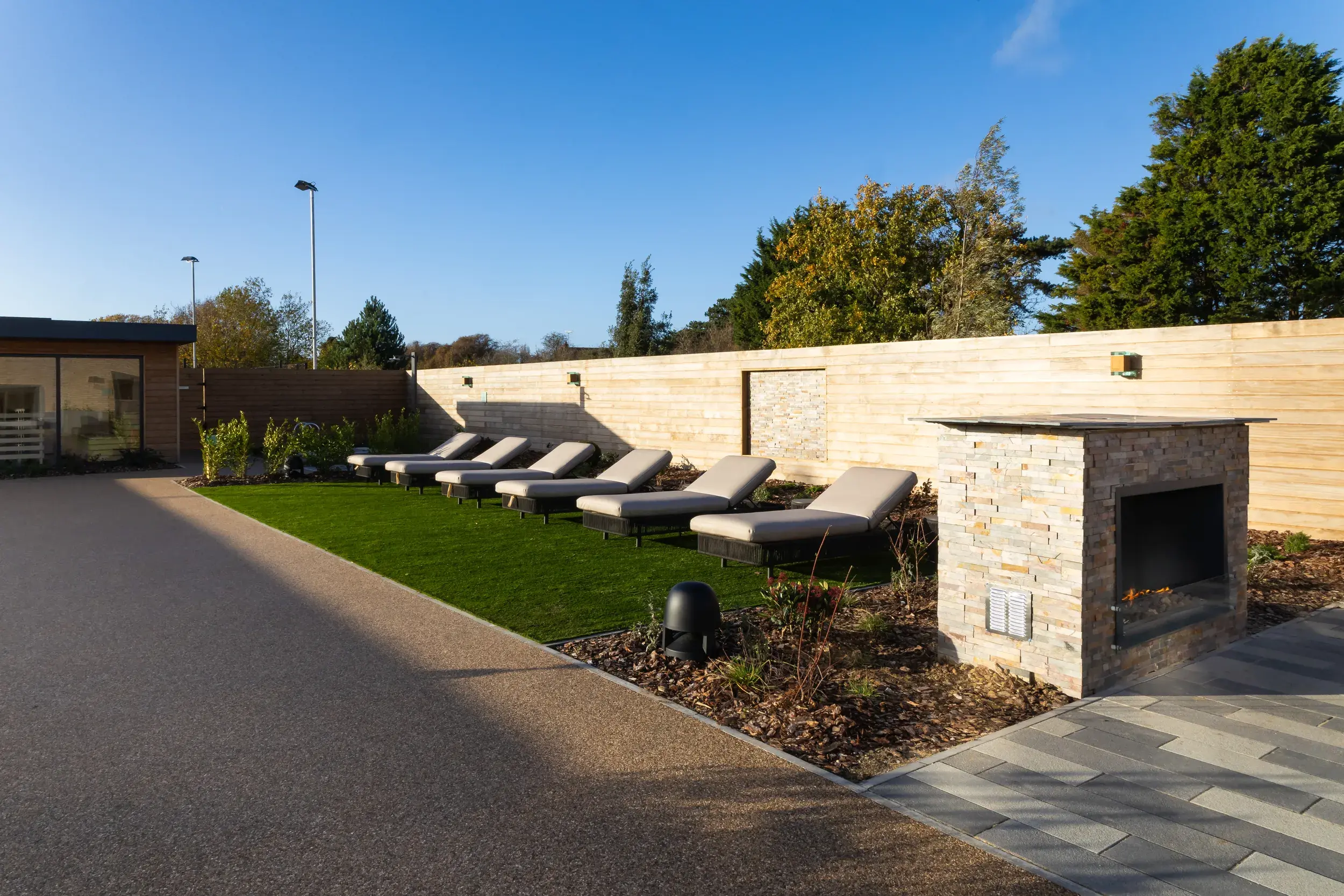 Outdoor spa garden seating area