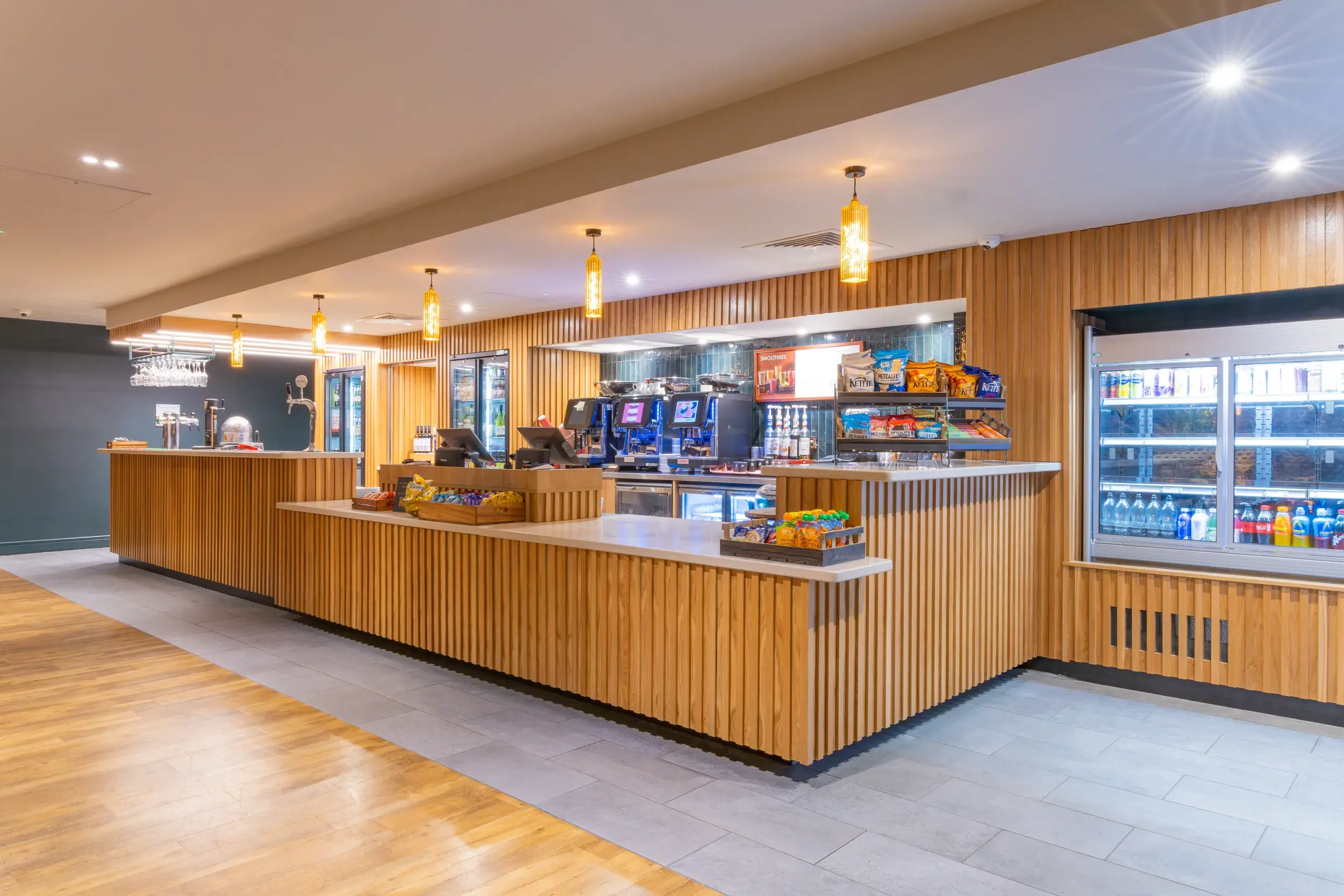 The bar area in the Clubroom at David Lloyd Oxford