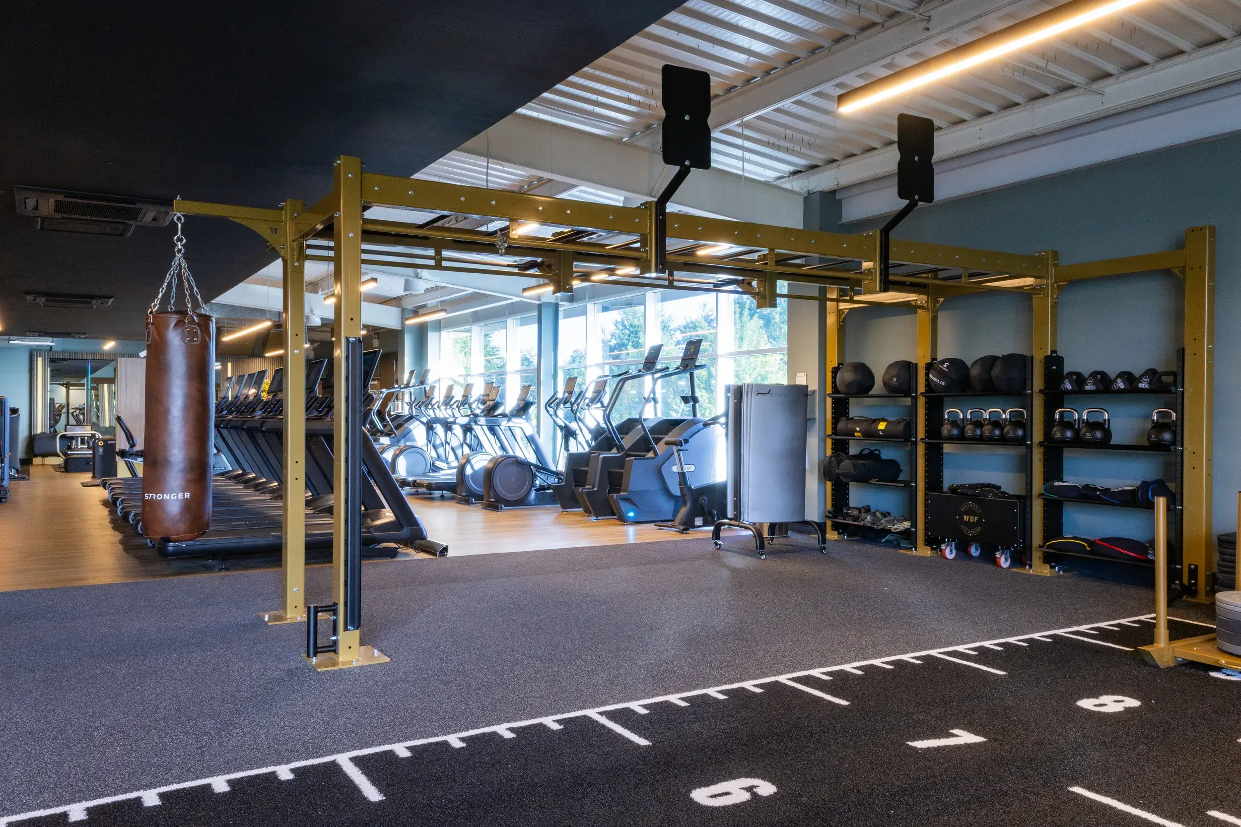 The functional training rig and the gym floor at David Lloyd Coventry