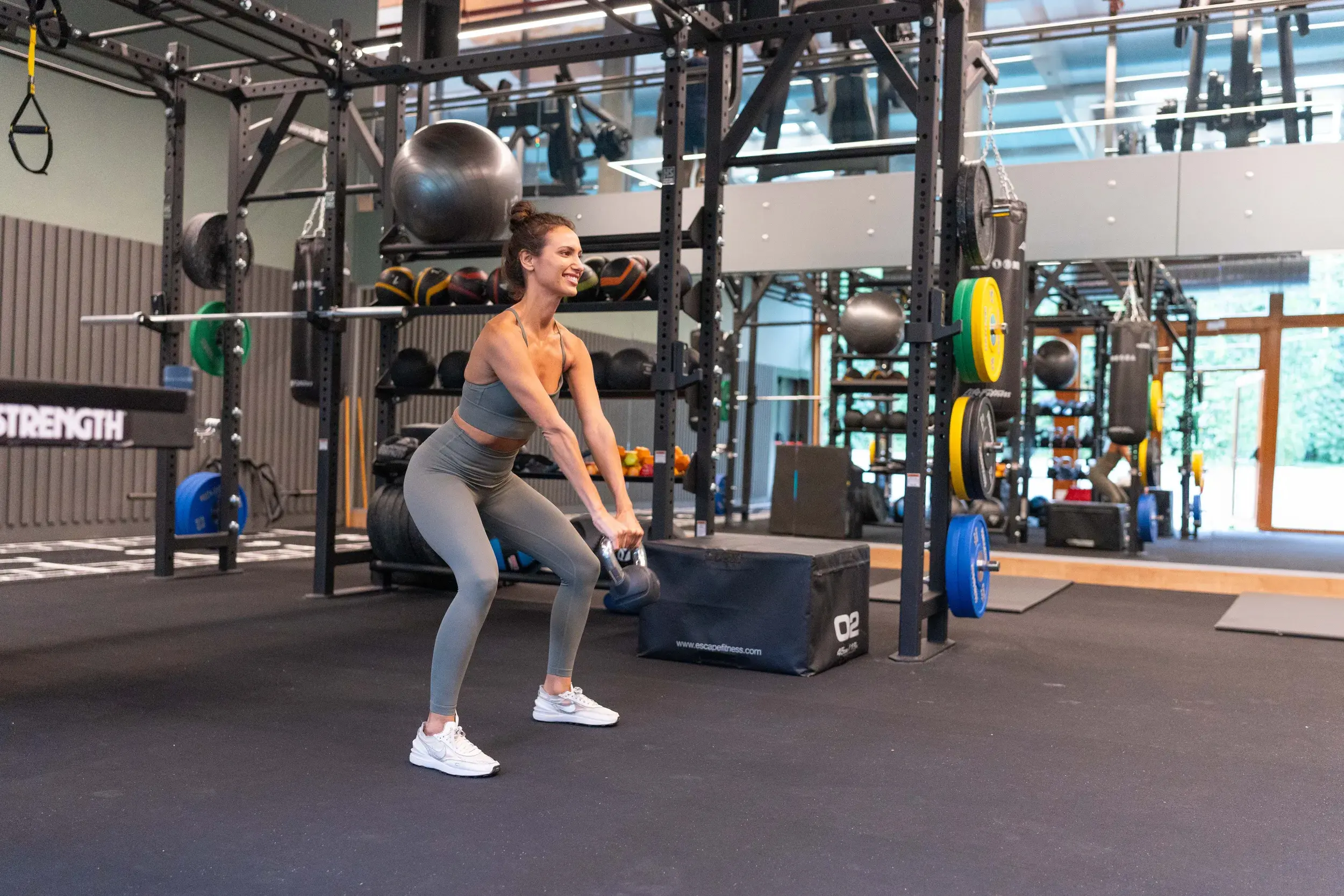 A woman working out in the gym