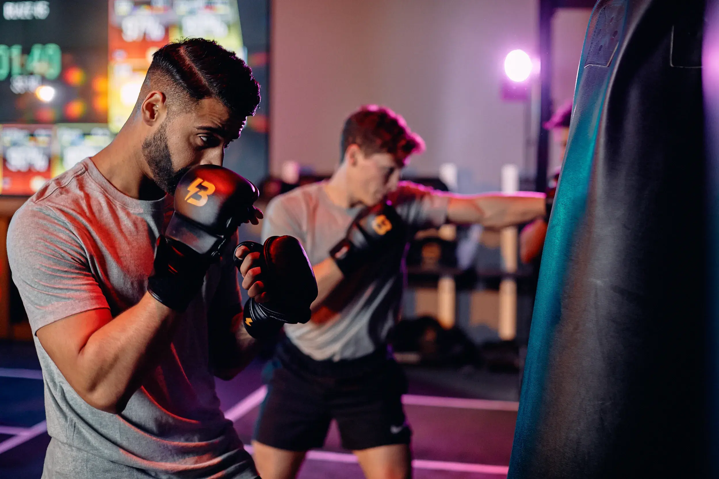 A father and son in a Blaze rebels class