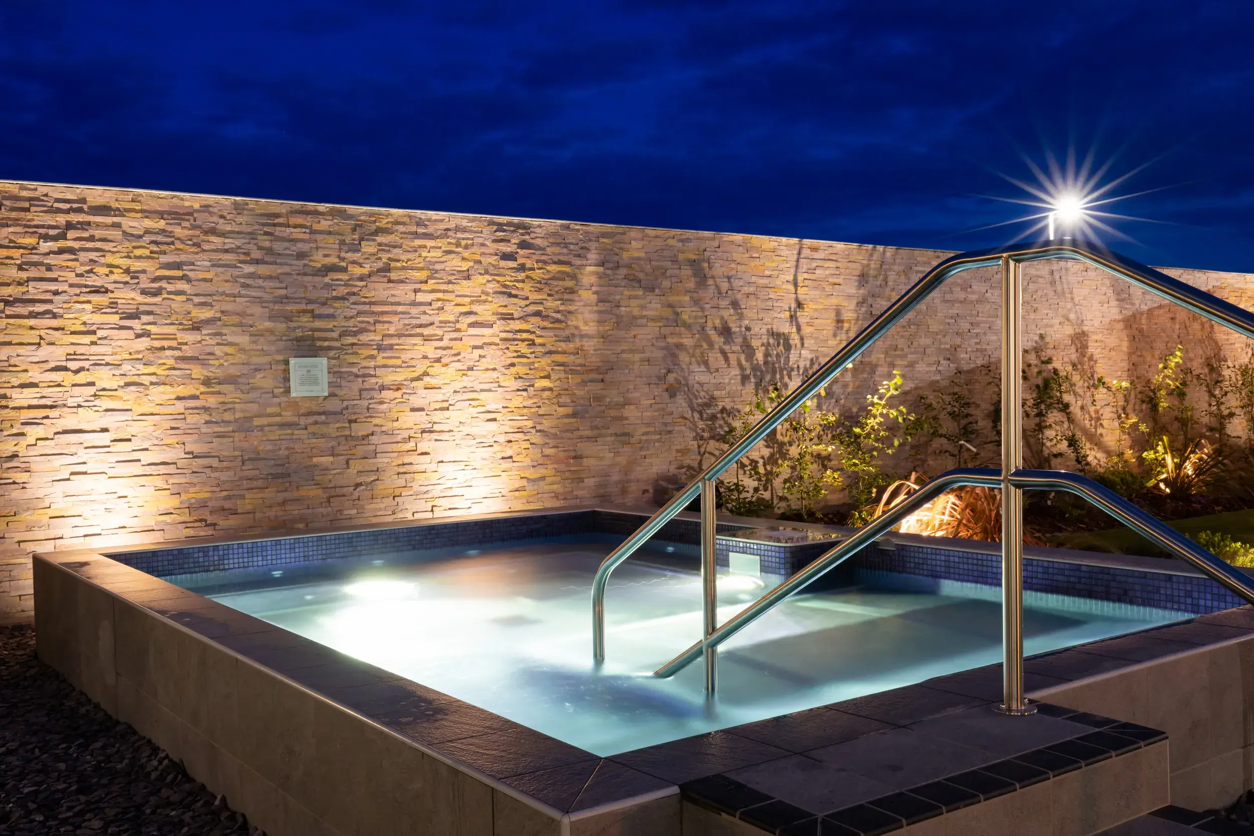 The outdoor hydro pool