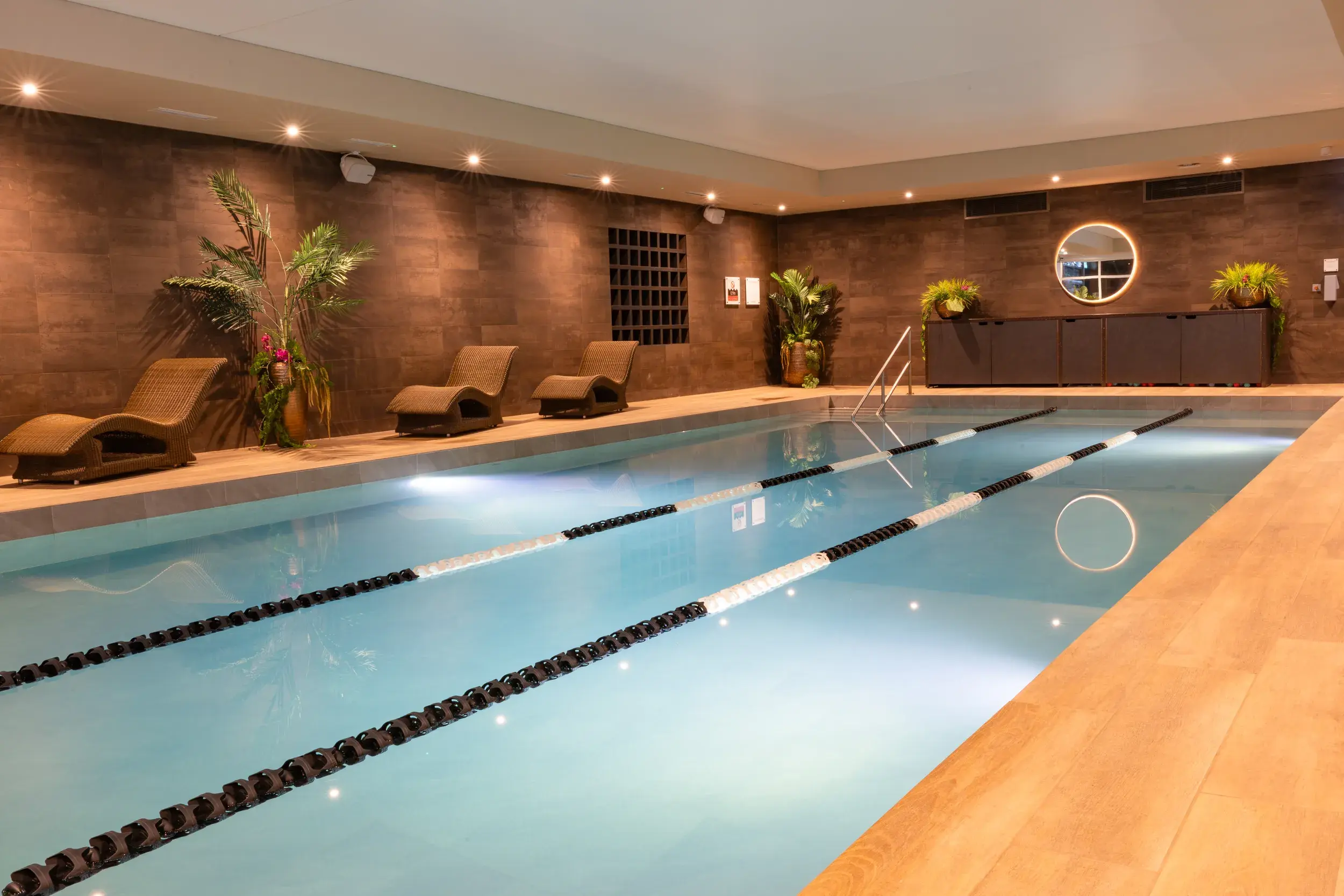 A tranquil indoor pool