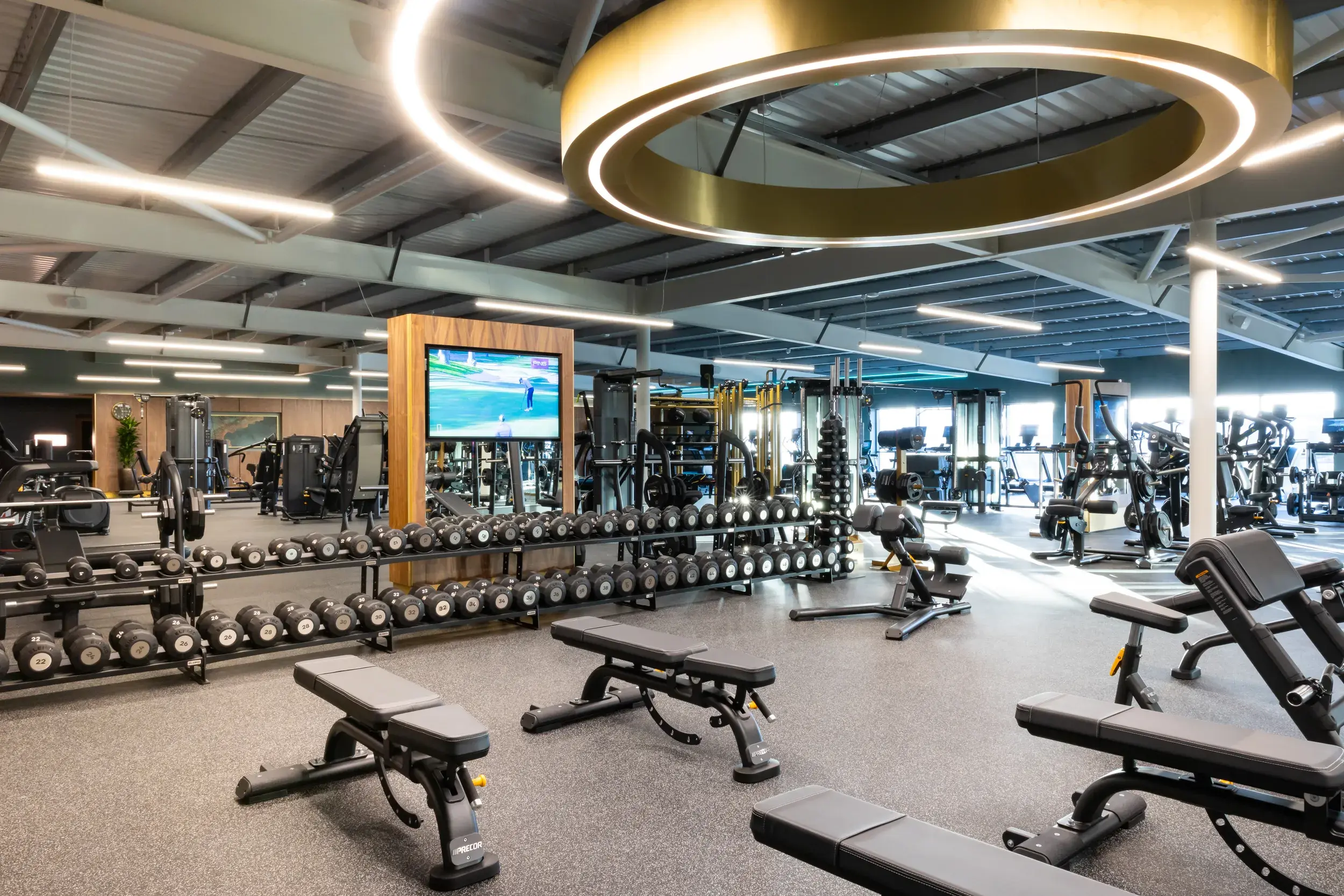 A sled track in the gym