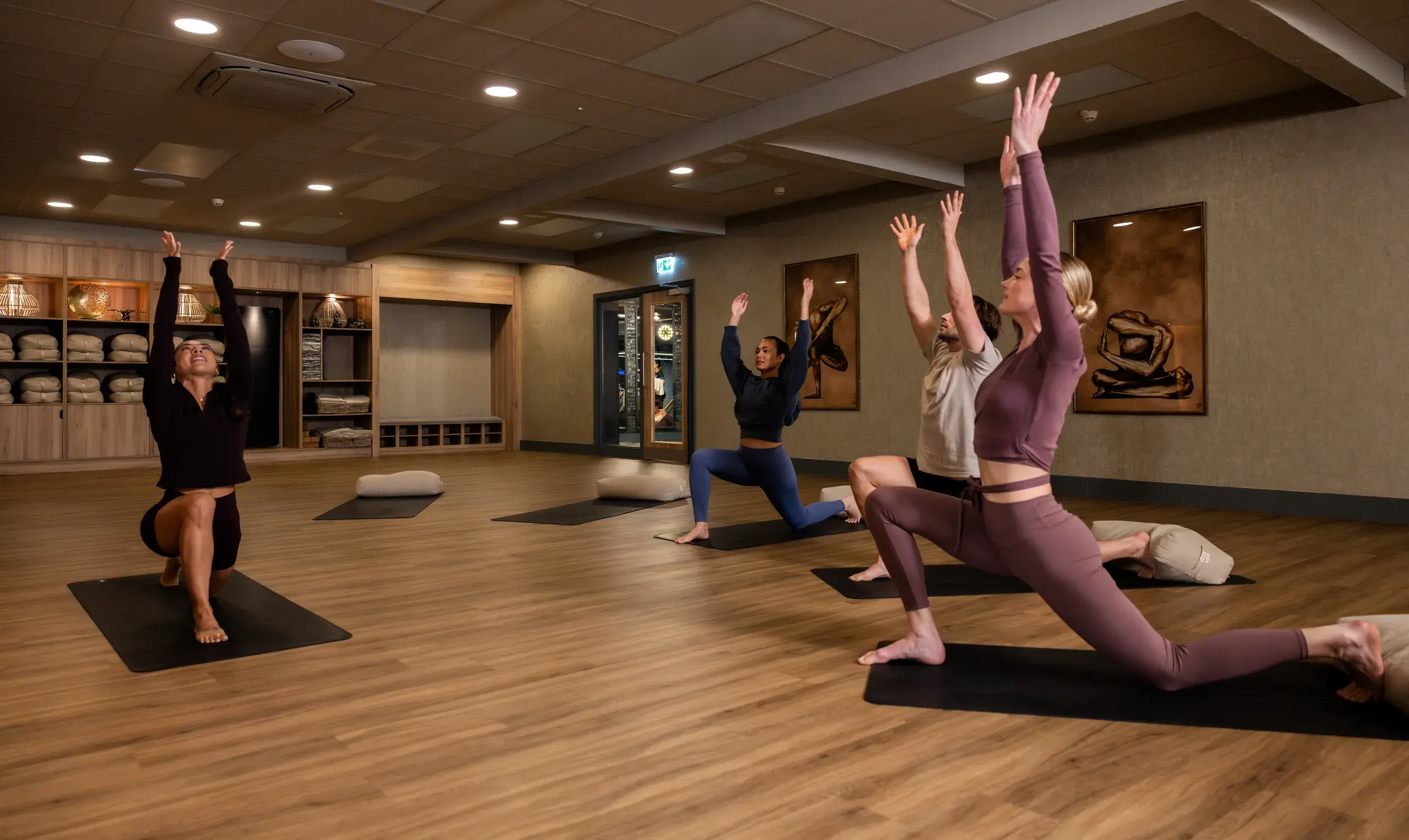 A group doing mat Pilates 