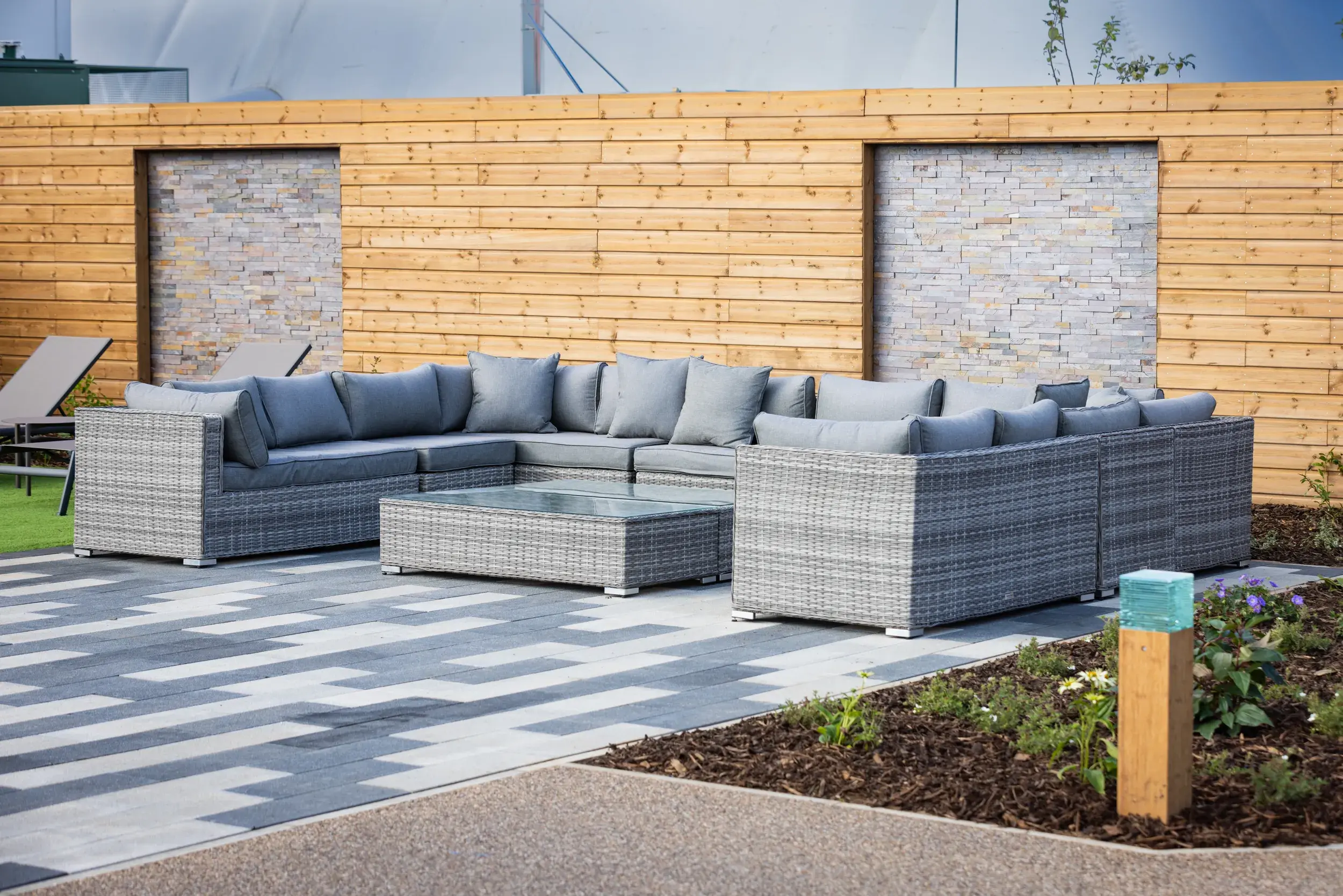 Outdoor spa garden seating area