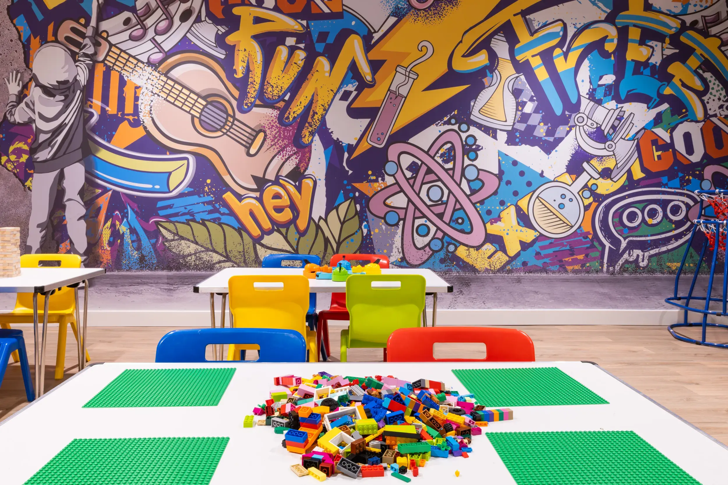  A table full of lego bricks