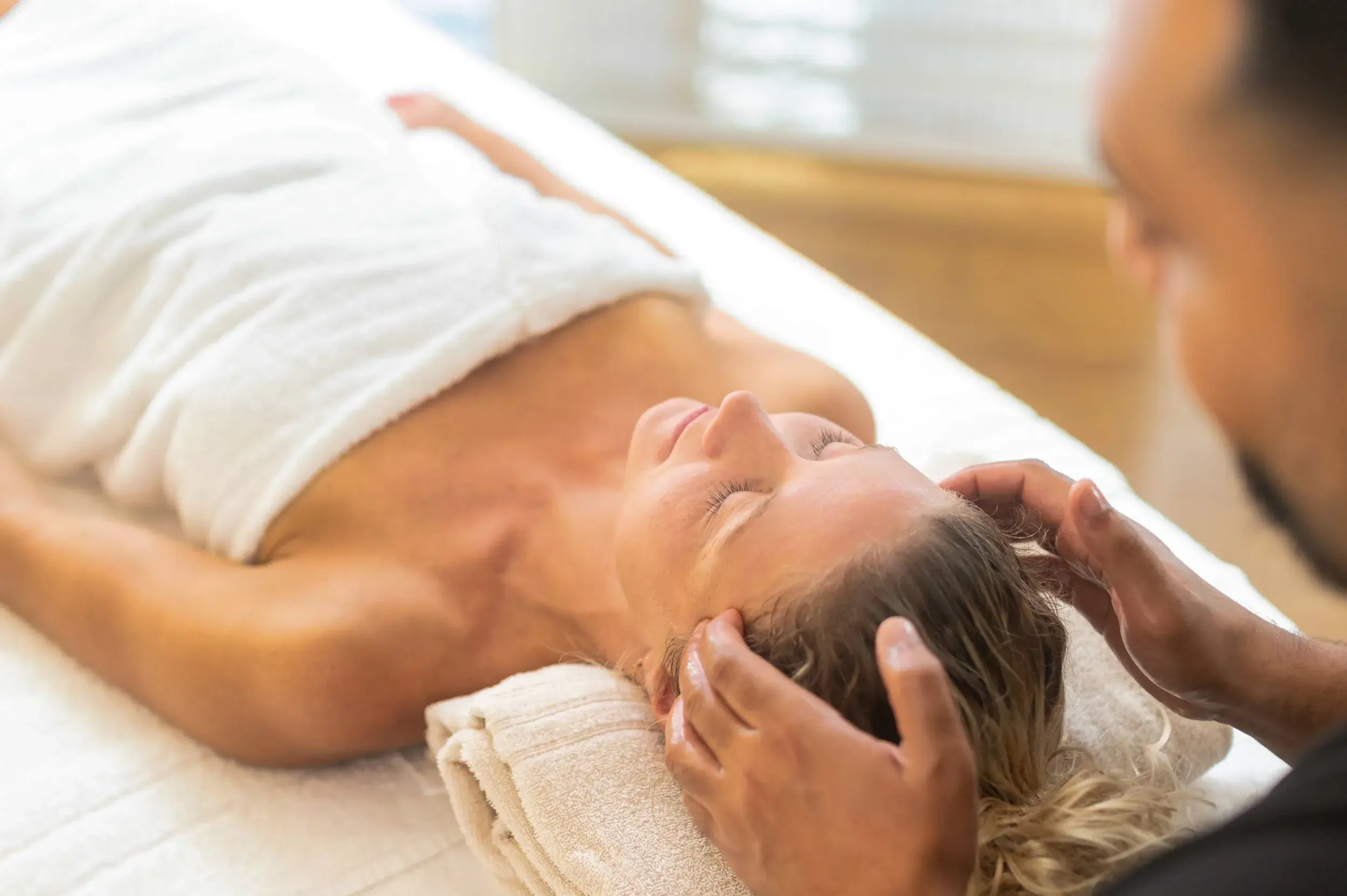 Woman enjoying massage