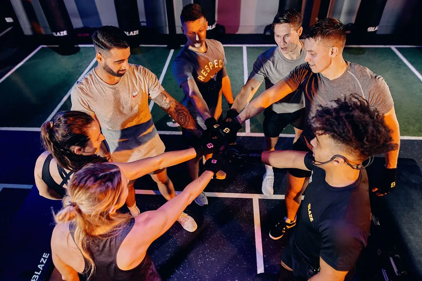 A group of people doing a high 5