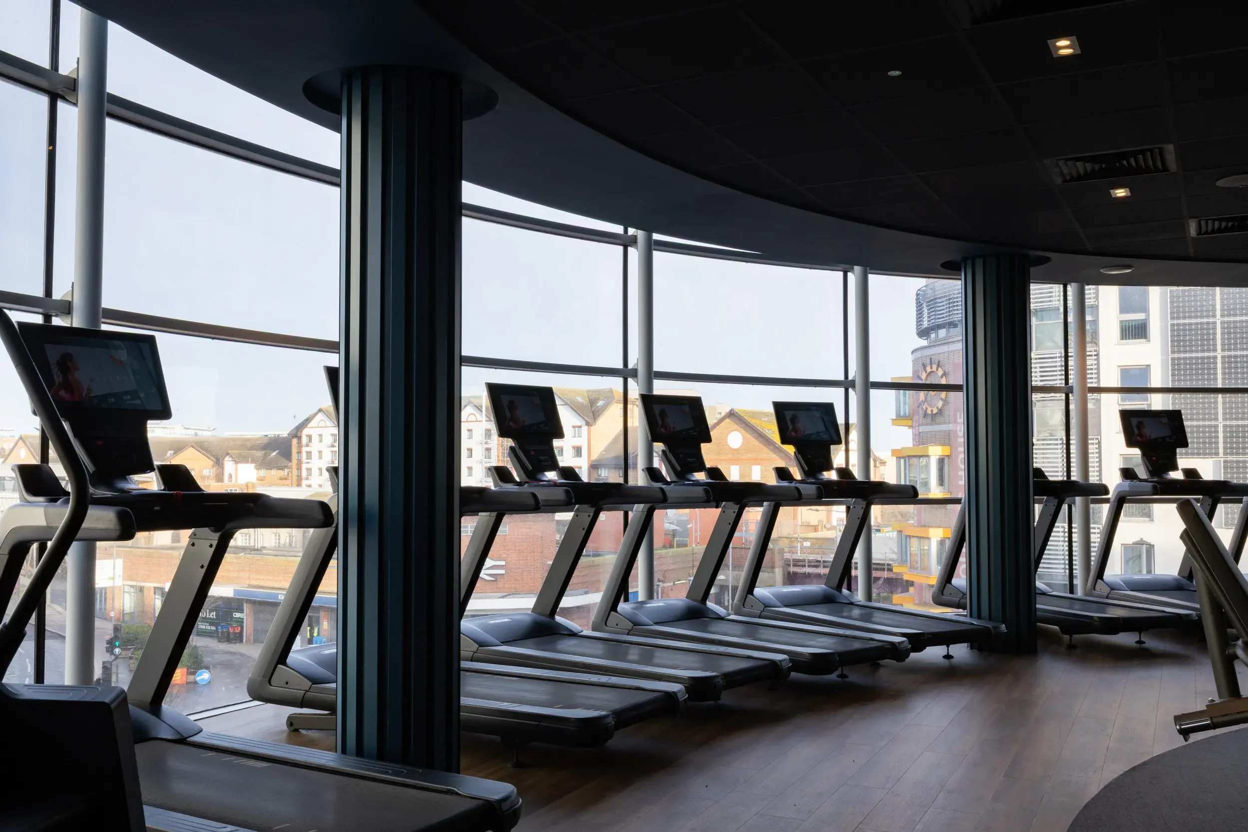 Cardio equipment with a view at David Lloyd Kingston