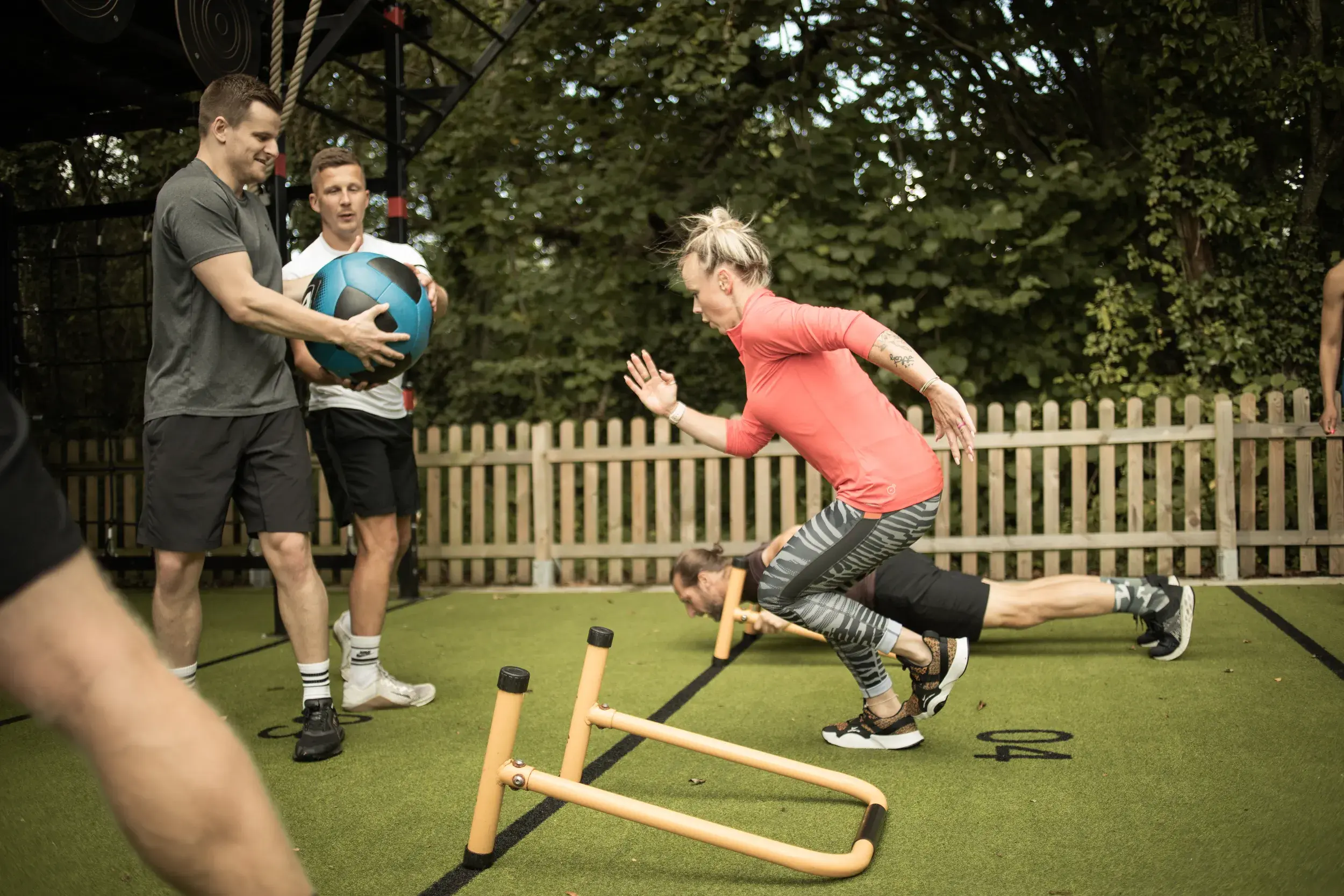 A Battlebox class, with people energetically running outside.