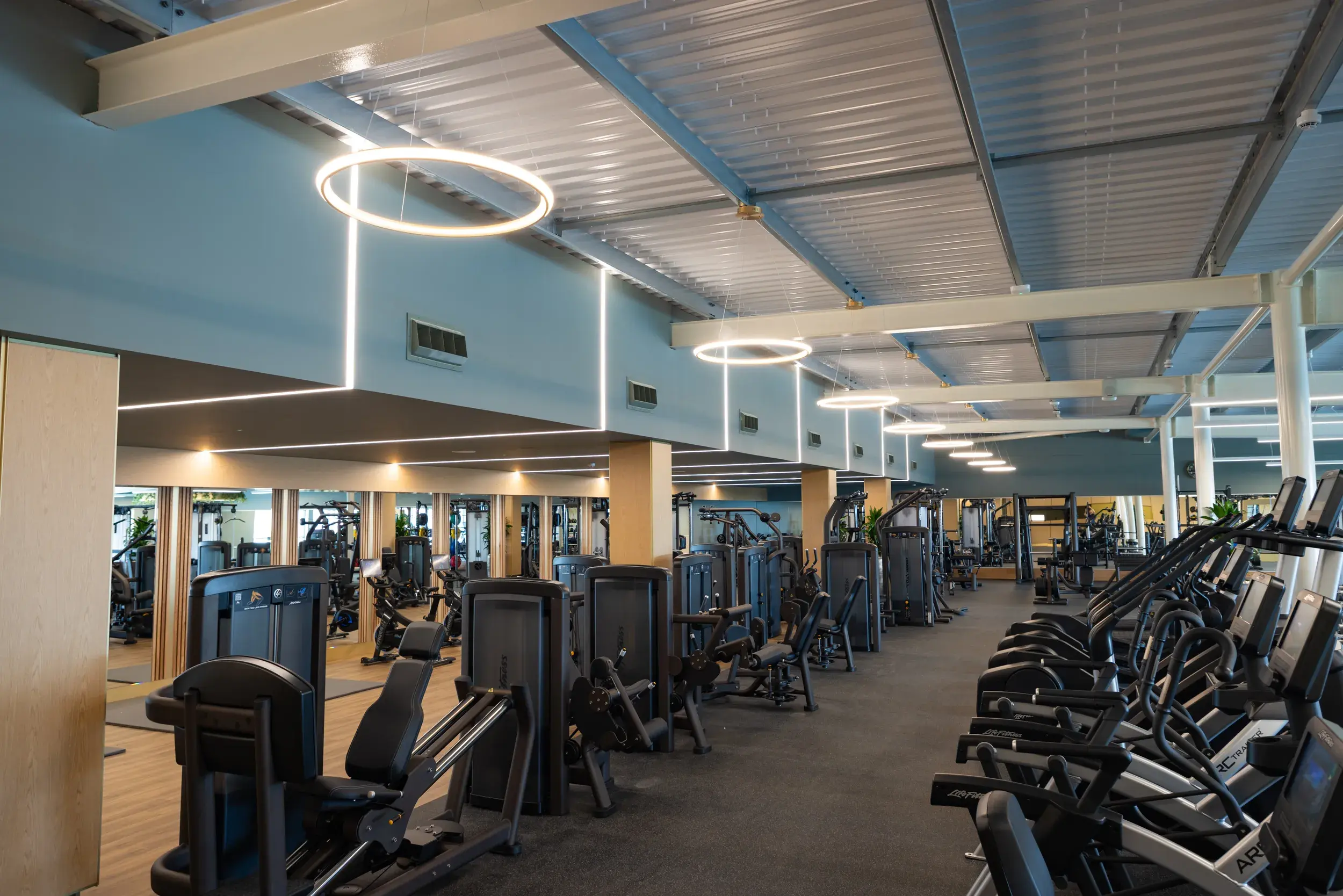 Cardio machines in the gym at David Lloyd Rugby