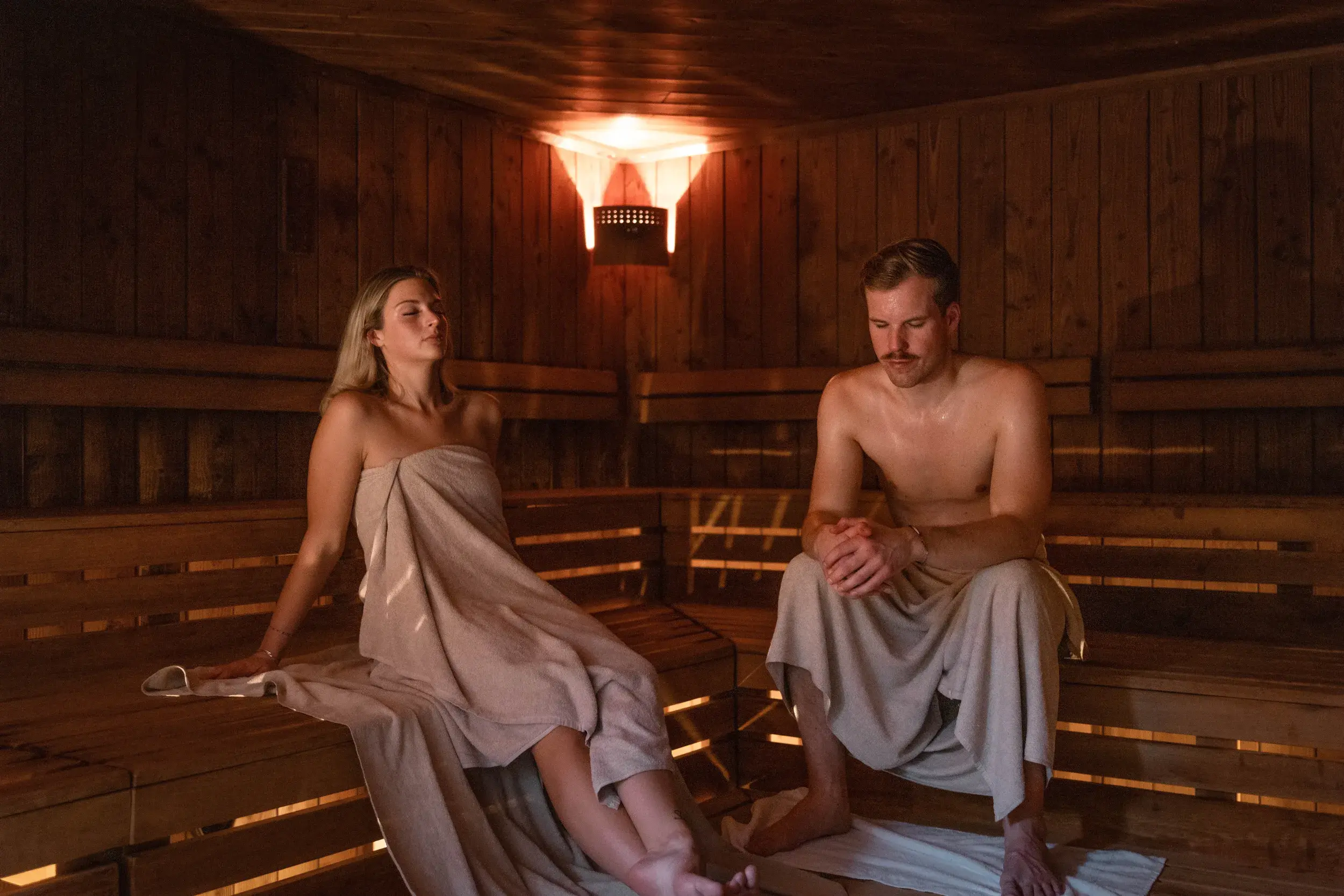 People in the sauna