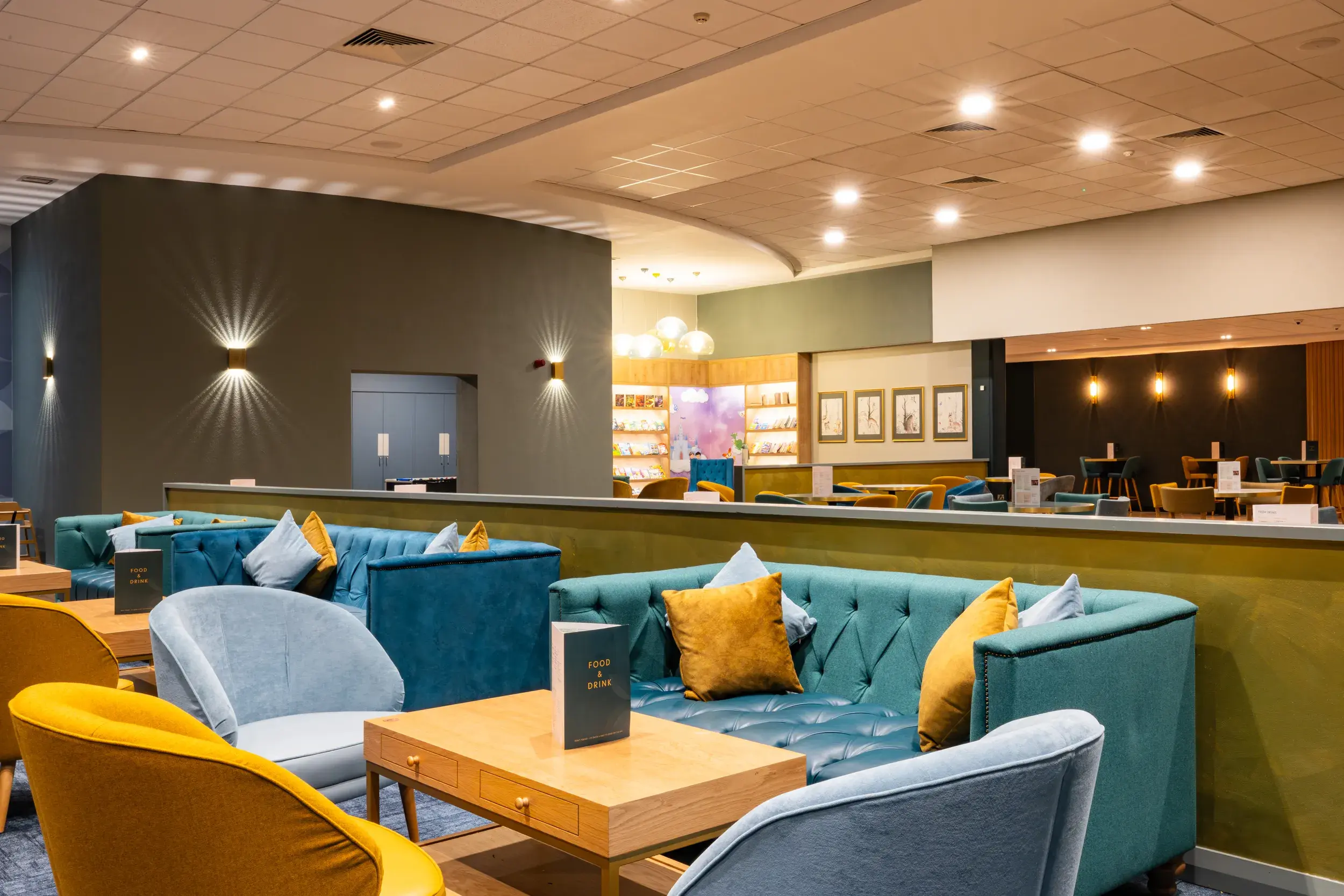 A comfortable seating area in the the Clubroom