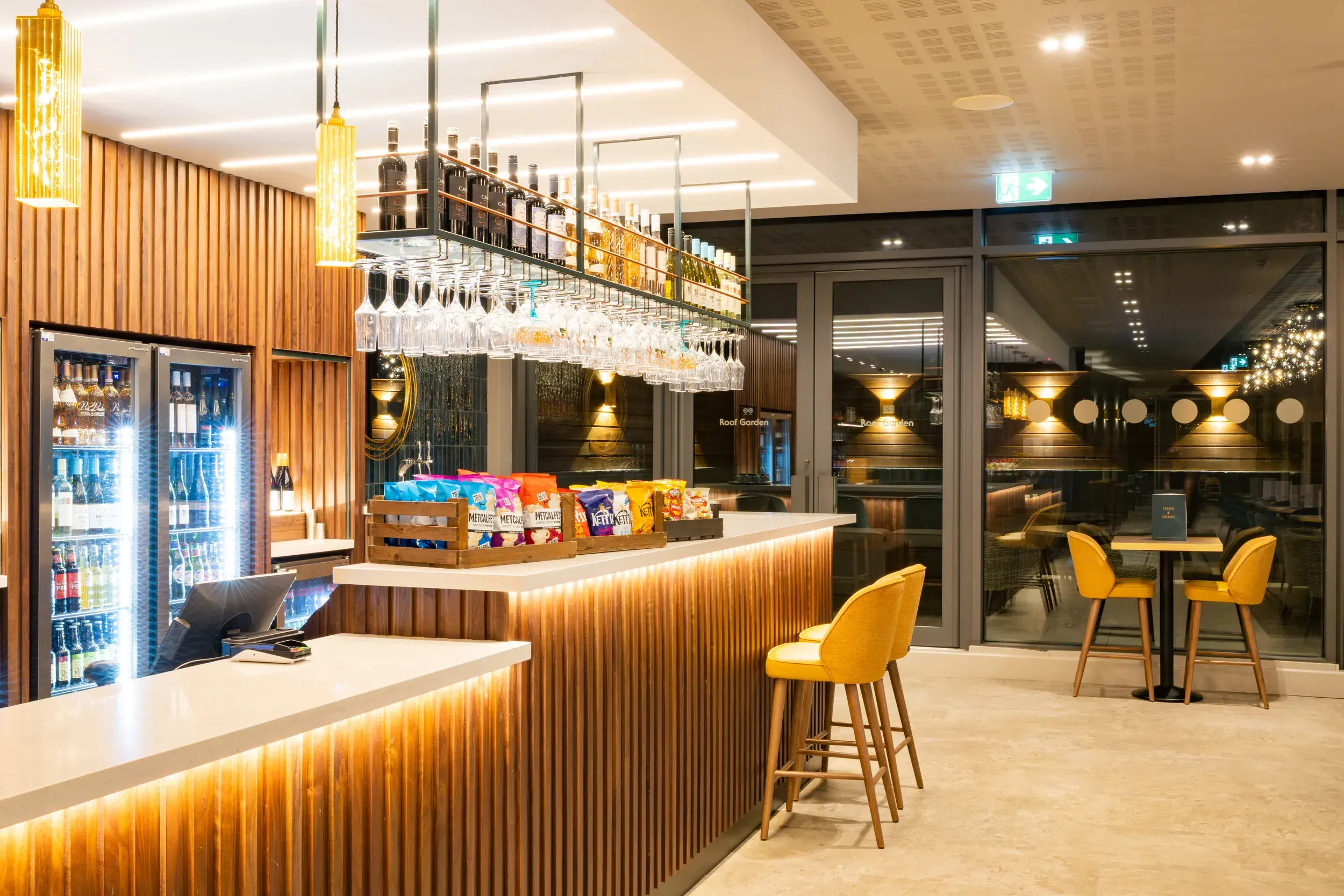 People eating in the Clubroom